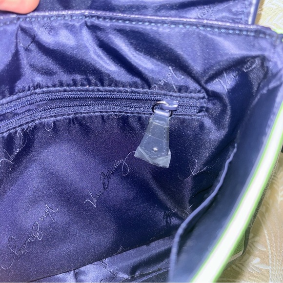 Vera Bradley Green and Black Striped Satchel - Picture 5 of 7